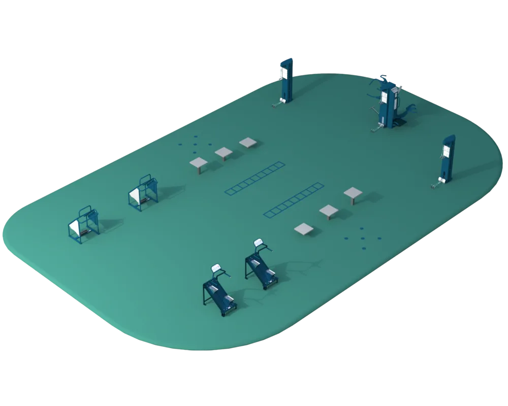 Ultimate Fitness Package outdoor fitness equipment package installed in a park