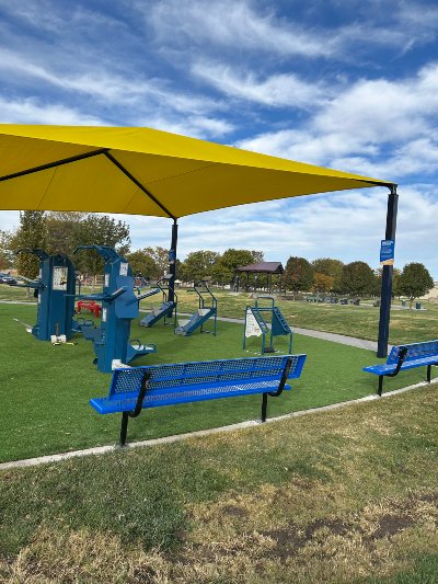 Park fitness equipment installed in a municipal park
