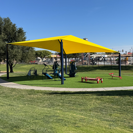outdoor exercise equipment in community park