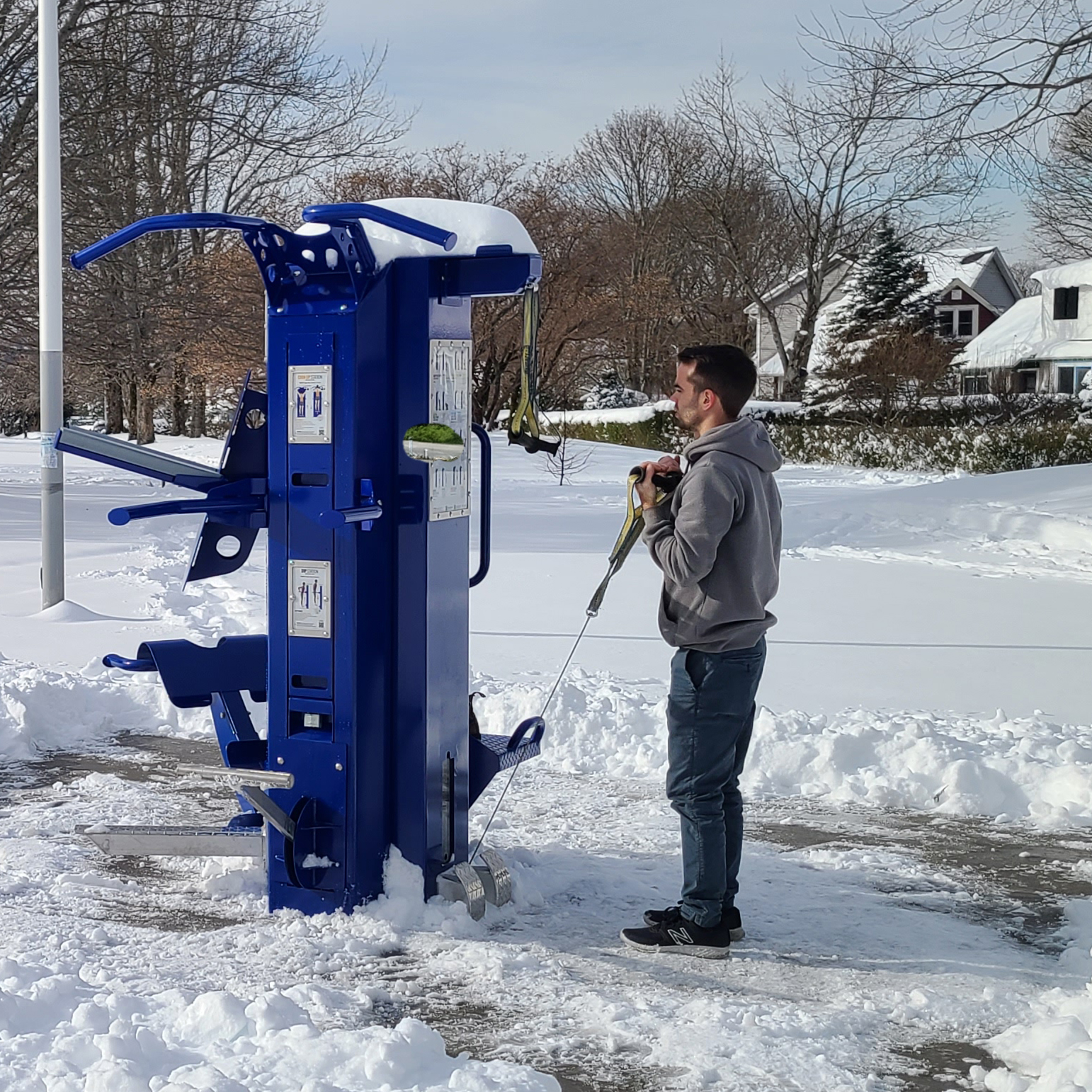 outdor exercise equipment in urban park