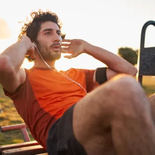 man working out outdoors