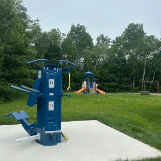 Outdoor fitness equipment installed in a public park