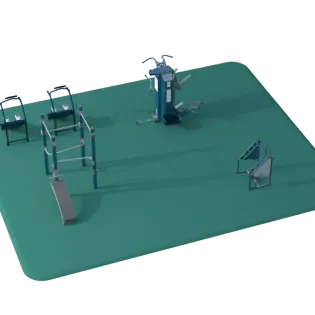  System  Low Pulley System  Chin-Up Bar with Assist Mechanism  Dip Bar with Assist Mechanism  Plyo Box  Back Extension  Vertical Knee Raise  Calf Raise Step  Rubber Roller  Incline Ladder  Handle Bars  Back Bar  Top Bar  Stair Climber  Pull-Up Bar  Sit-Up Bench  Band Stretching Post  Parallel Bar  ADA Height Straight Pull-Up Ba