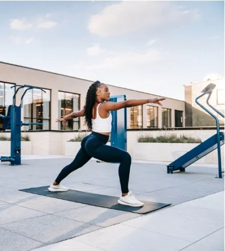 Outdoor-Fit gym equipment at the Piazza