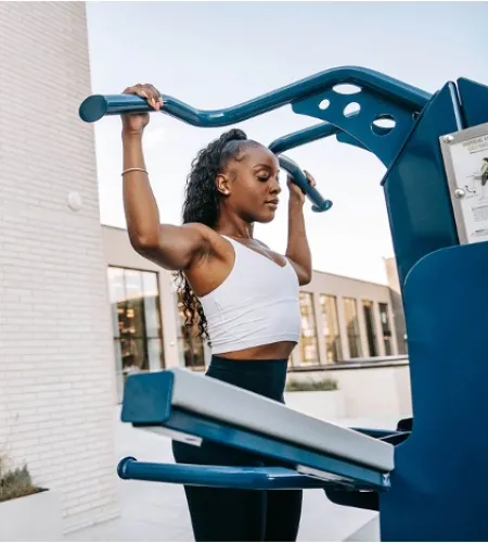 Outdoor-Fit gym equipment at the Piazza