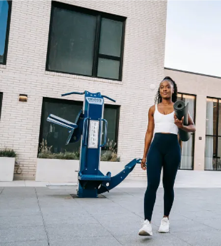 Outdoor-Fit gym equipment at the Piazza