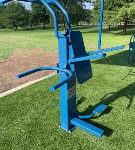 Titan Multigym at the City of Hurst outdoor gym providing multi-user bodyweight training.