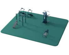  System  Low Pulley System  Chin-Up Bar with Assist Mechanism  Dip Bar with Assist Mechanism  Plyo Box  Back Extension  Vertical Knee Raise  Calf Raise Step  Rubber Roller  Incline Ladder  Handle Bars  Back Bar  Top Bar  Stair Climber  Pull-Up Bar  Sit-Up Bench  Band Stretching Post  Parallel Bar  ADA Height Straight Pull-Up Ba